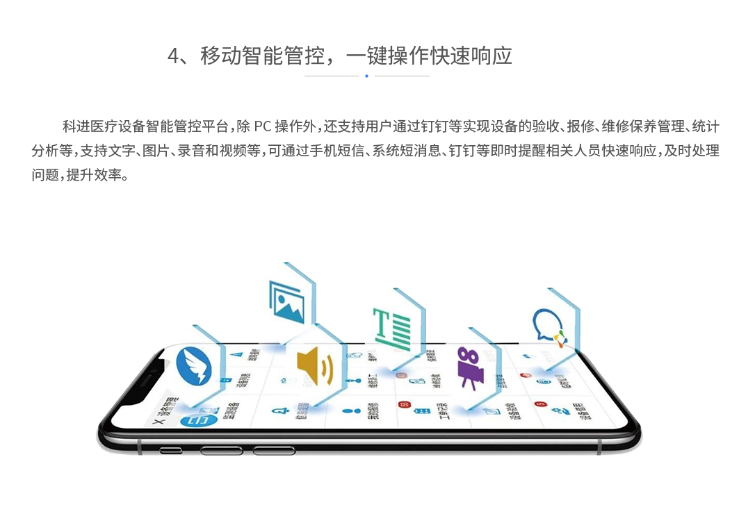 移动智能管控，一键操作快速响应